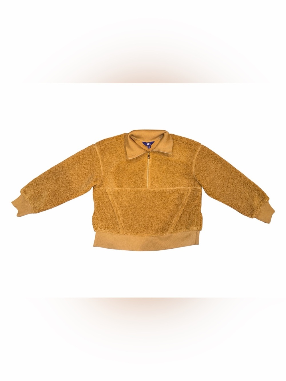 JoyLab Mustard Sherpa Half-Zip Pullover